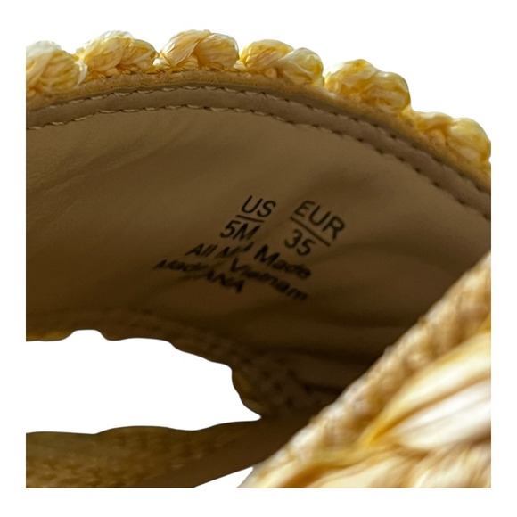 Sam‎ Edelman Iliana Sand Raffia Platform Sandals Women's Size 5M Woven Heel - Picture 8 of 10